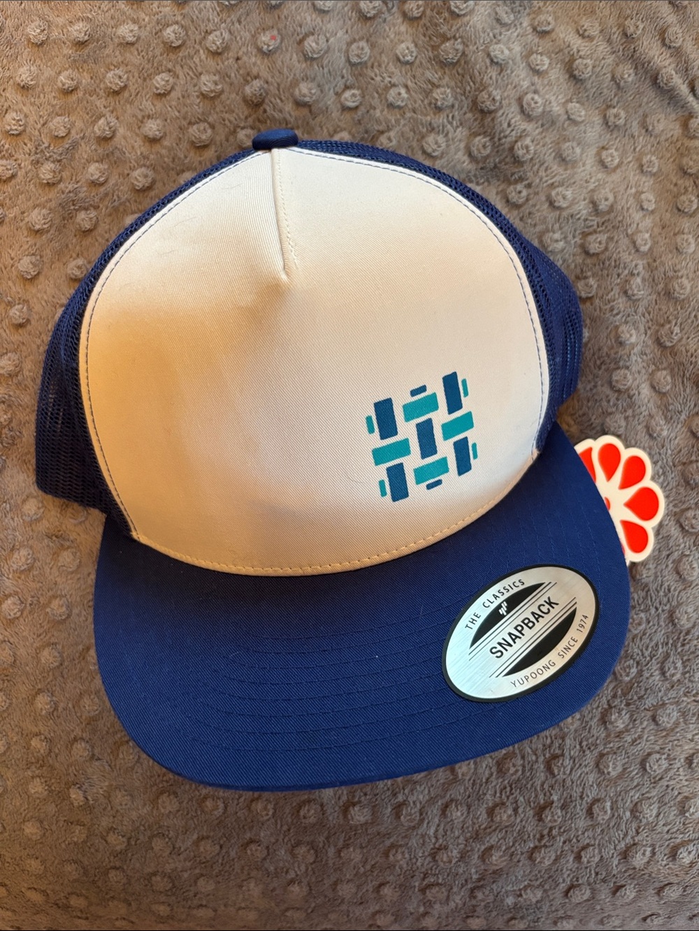 The Classic Kids White, Navy & Teal Trucker Snapback